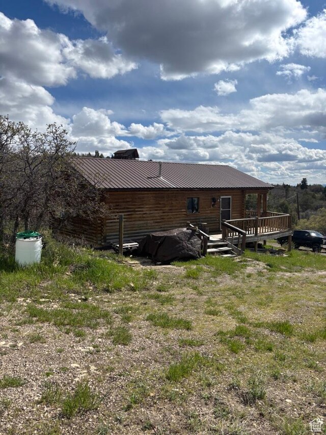 11775 E 14270 N, Mount Pleasant, UT 84647 - back of house with a deck and metal roof