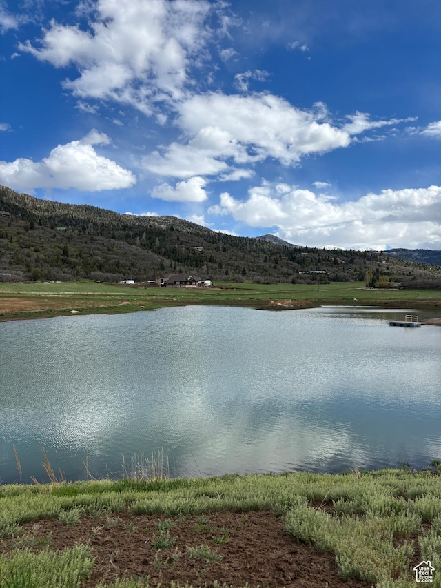 water view with a mountain backdrop