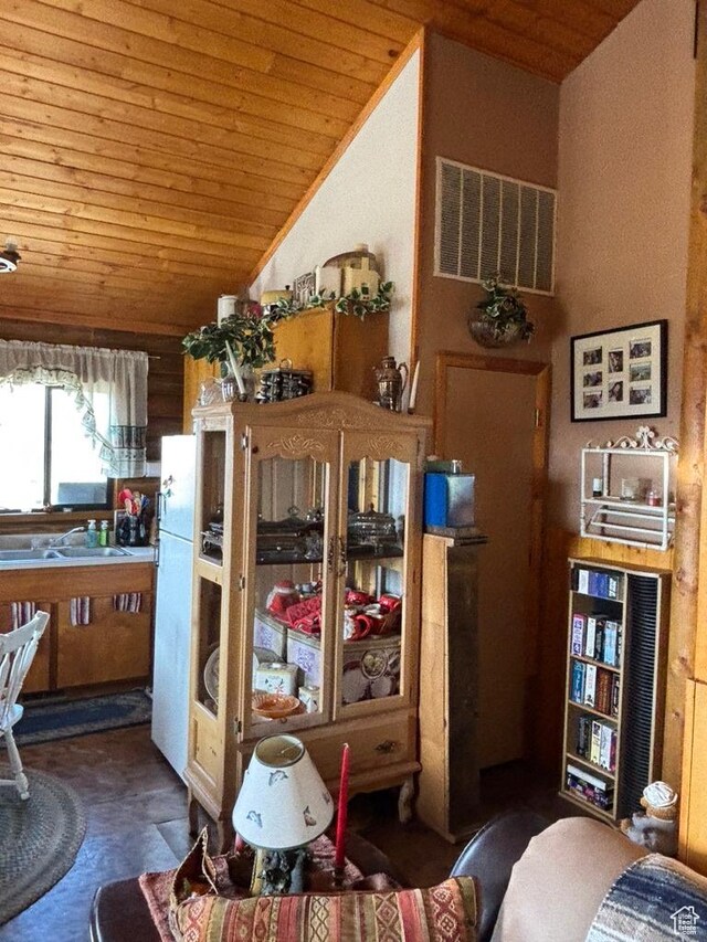 11775 E 14270 N, Mount Pleasant, UT 84647 - living room featuring wood ceiling and lofted ceiling