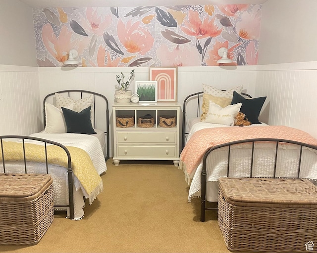 5277 S Morning Mesa Cir, Salt Lake City, UT 84123 - carpeted bedroom with wainscoting