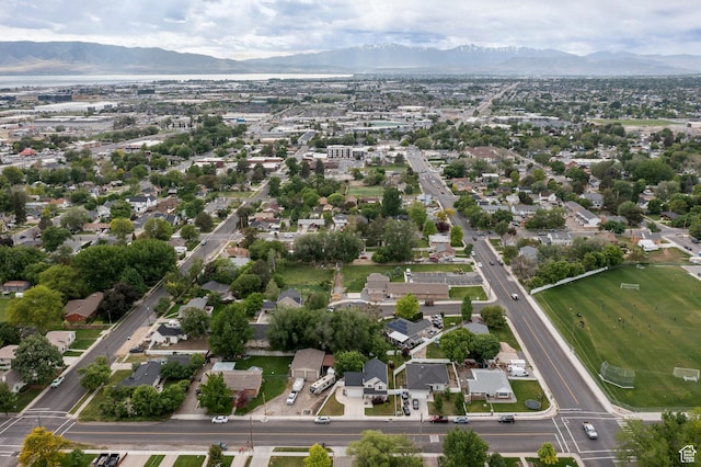 bird's eye view of a mountain backdrop