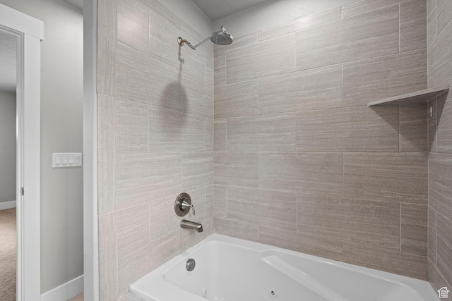 full bath featuring a combined bath / shower with jetted tub
