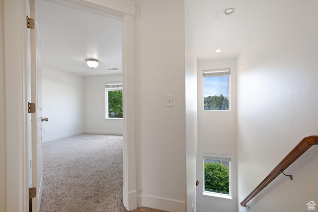 381 S State St E Unit 12, Provo, UT 84606 - hall featuring carpet flooring, baseboards, and recessed lighting