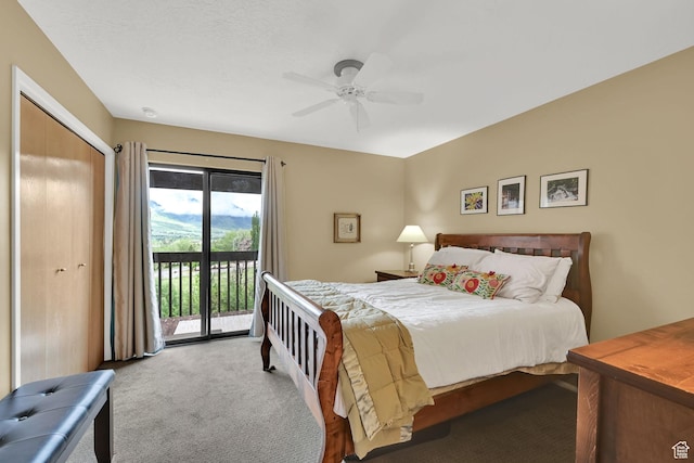 3615 N Wolf Lodge Dr Unit 1109, Eden, UT 84310 - carpeted bedroom featuring access to outside and ceiling fan