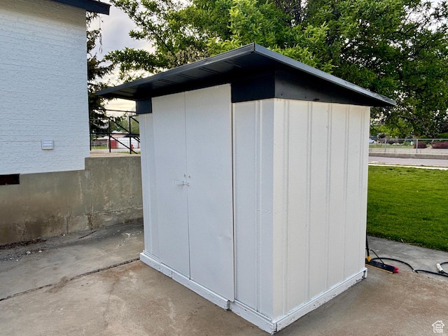 view of shed