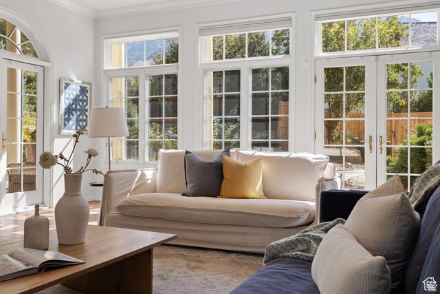 sunroom with french doors