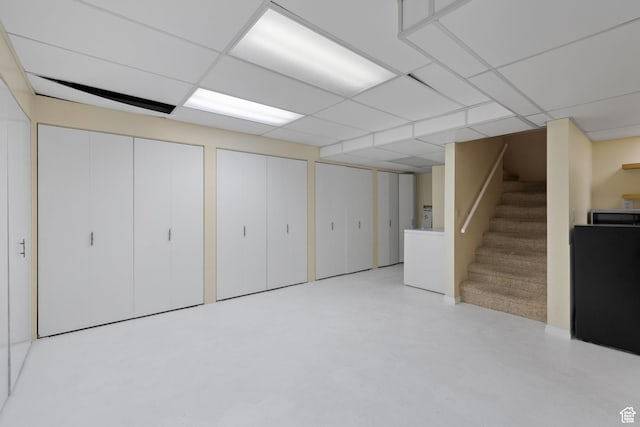 finished basement with stairs