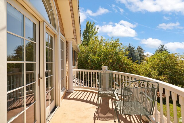 balcony with french doors