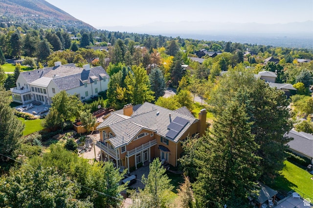 view of subject property featuring mountains