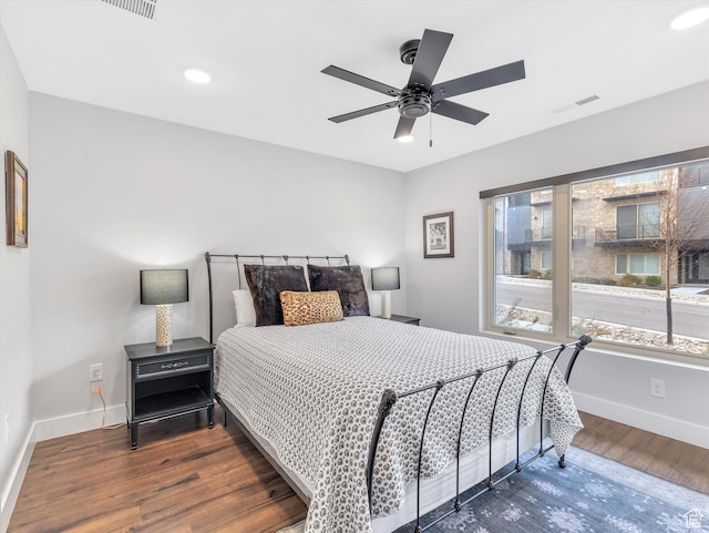 1374 Gambel Oak Way, Park City, UT 84098 - bedroom with wood finished floors, baseboards, recessed lighting, and a ceiling fan