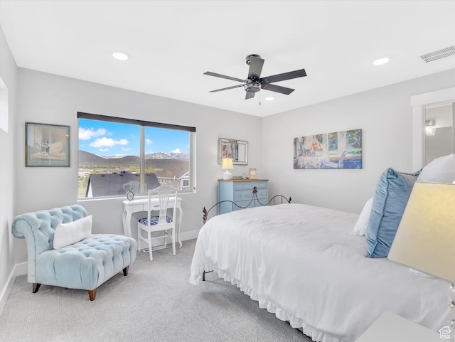 1374 Gambel Oak Way, Park City, UT 84098 - bedroom featuring recessed lighting, baseboards, carpet, and a ceiling fan