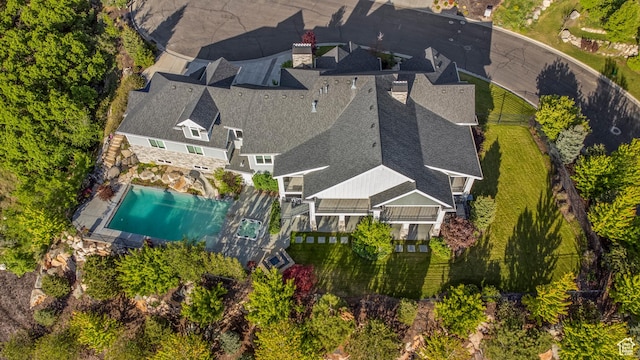 1769 View Ct, Fruit Heights, UT 84037 - view from above of property featuring a pool