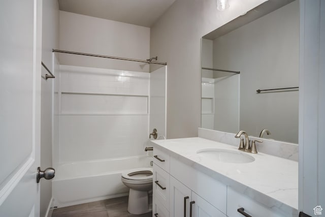 1269 W Hendrix St Unit 146, Riverton, UT 84065 - bathroom with toilet, vanity, bathtub / shower combination, and tile patterned flooring