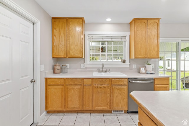 2119 W 12190 S, Riverton, UT 84065 - kitchen featuring dishwasher, a sink, light countertops, and plenty of natural light