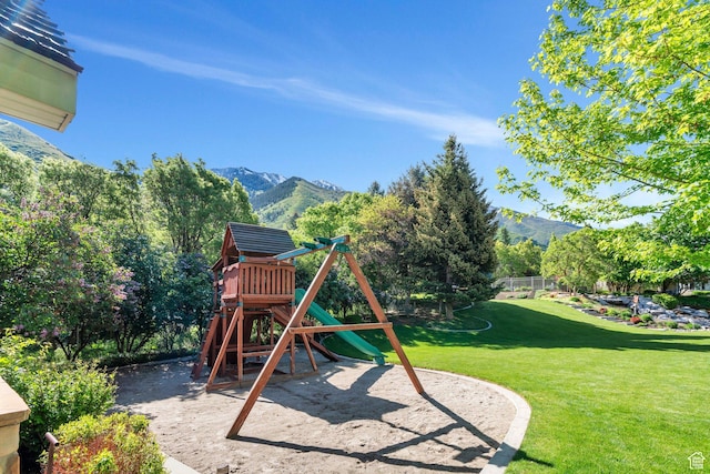575 S 1560 E, Mapleton, UT 84664 - view of playground with a mountain view and a yard