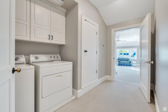 575 S 1560 E, Mapleton, UT 84664 - laundry room featuring independent washer and dryer, light colored carpet, cabinet space, and baseboards