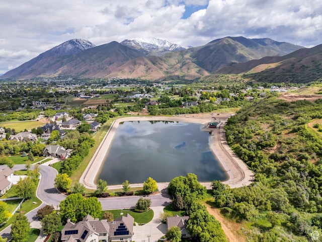 575 S 1560 E, Mapleton, UT 84664 - aerial view of property and surrounding area featuring nearby suburban area and a water and mountain view