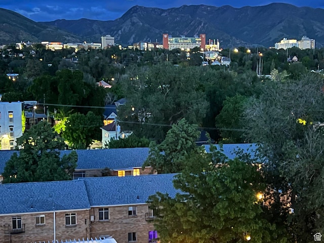 aerial view of a mountain backdrop