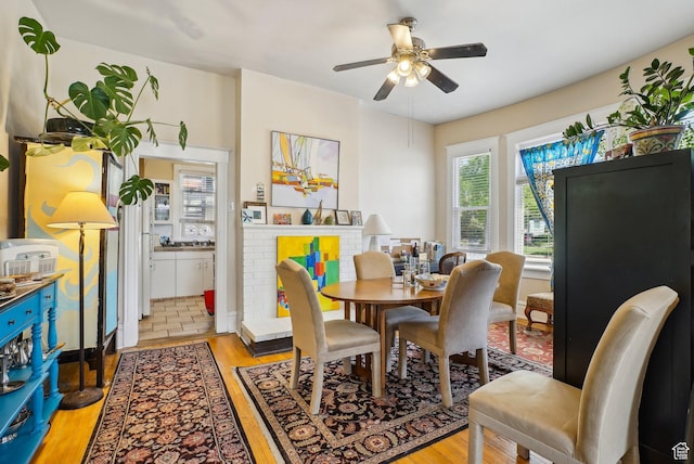 538 S 800 E, Salt Lake City, UT 84102 - dining space with plenty of natural light, light wood finished floors, and ceiling fan