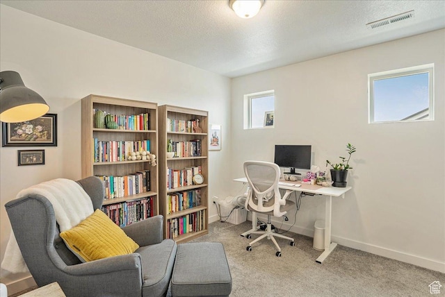 7881 S Highlandpoint Way, West Jordan, UT 84081 - office area with carpet flooring, baseboards, and a textured ceiling