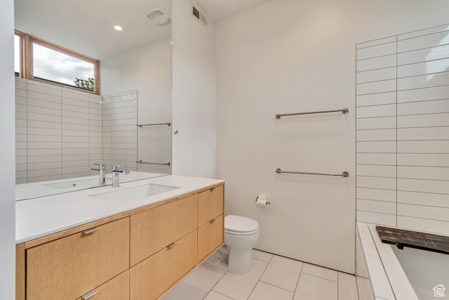 608 S 400 E, Salt Lake City, UT 84111 - full bathroom featuring toilet, tile patterned floors, and vanity