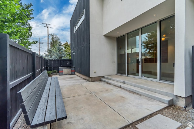 608 S 400 E, Salt Lake City, UT 84111 - view of patio / terrace with fence and french doors