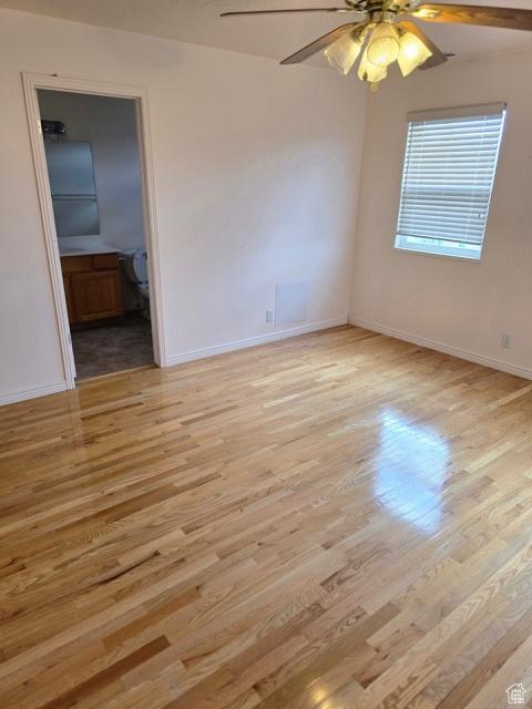 834 N Sapphire St, Morgan, UT 84050 - unfurnished room featuring light wood finished floors, baseboards, and ceiling fan