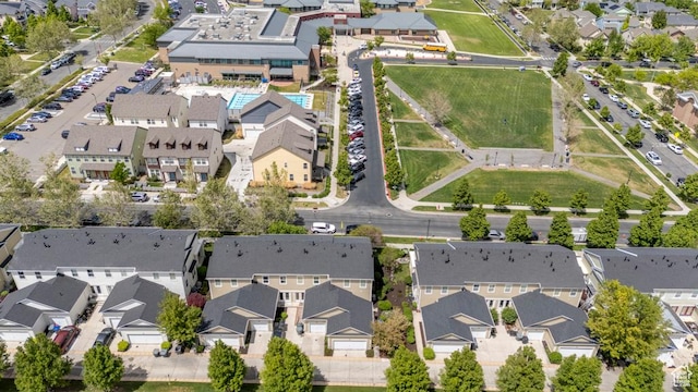 aerial overview of property's location featuring nearby suburban area