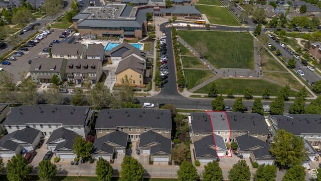 aerial perspective of suburban area