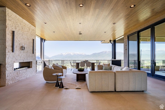 1964 E Upper Lookout Knoll Cir Unit 371, Heber City, UT 84032 - view of patio with a mountain view, an outdoor kitchen, and an outdoor living space