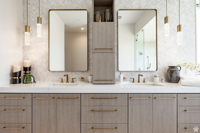 1964 E Upper Lookout Knoll Cir Unit 371, Heber City, UT 84032 - bathroom with double vanity and backsplash