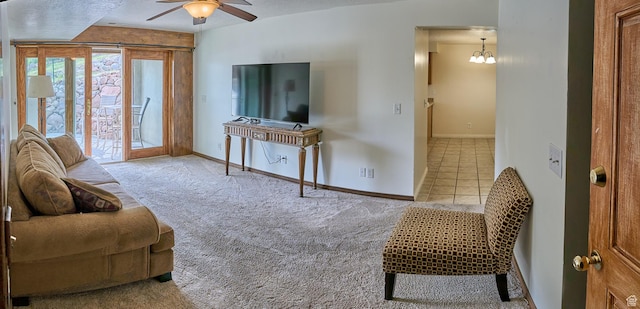 15059 S Rose Creek Ln, Herriman, UT 84096 - living room featuring a ceiling fan and carpet