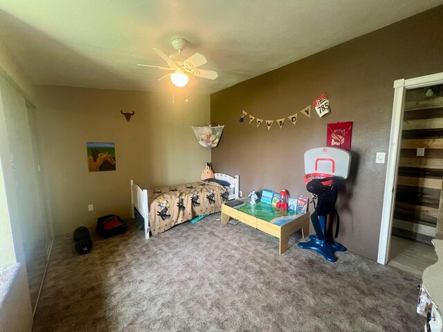 465 E Kings Ln, Green River, UT 84525 - carpeted bedroom featuring ceiling fan
