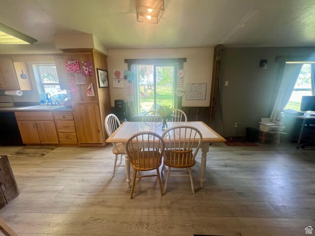 465 E Kings Ln, Green River, UT 84525 - dining room with light wood-type flooring and plenty of natural light