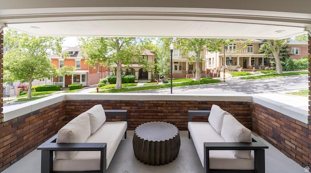 158 N State St, Salt Lake City, UT 84103 - view of patio / terrace featuring an outdoor hangout area and a residential view