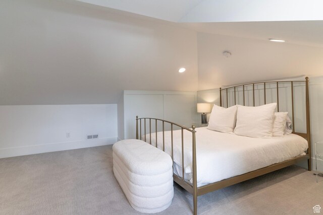 158 N State St, Salt Lake City, UT 84103 - bedroom with lofted ceiling and carpet flooring