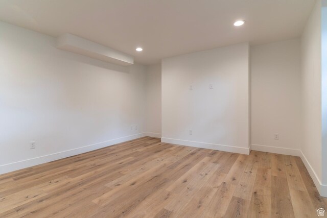 158 N State St, Salt Lake City, UT 84103 - unfurnished room featuring light wood-style flooring, baseboards, and recessed lighting