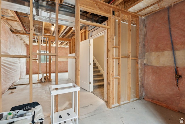 view of unfinished below grade area