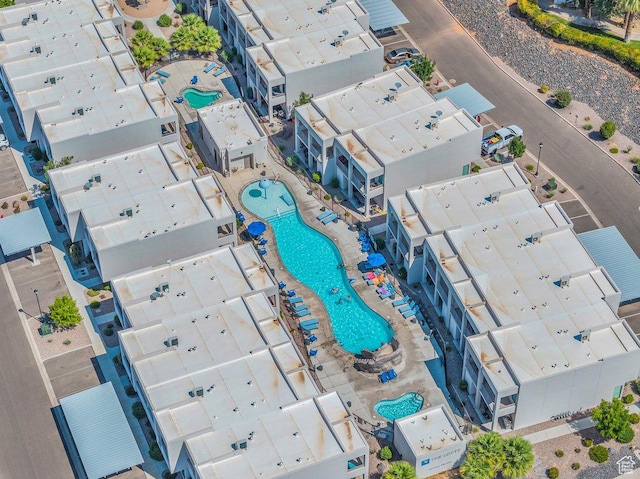 bird's eye view of a pool area