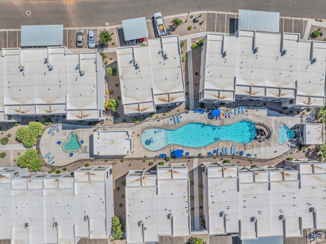 bird's eye view of a pool area