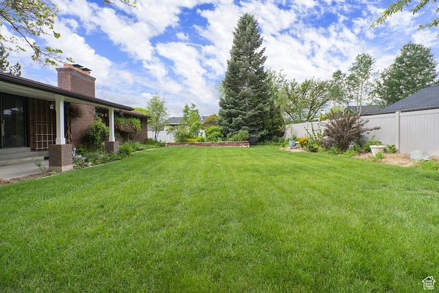 view of yard with entry steps