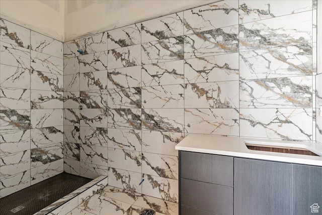 6078 S Heughs Canyon Way, Holladay, UT 84121 - full bathroom with tiled shower and marble finish floors