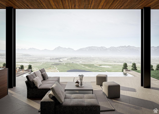 6078 S Heughs Canyon Way, Holladay, UT 84121 - view of patio with a mountain view