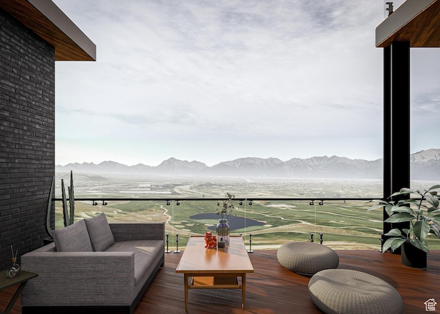 6078 S Heughs Canyon Way, Holladay, UT 84121 - deck featuring a mountain view and outdoor lounge area