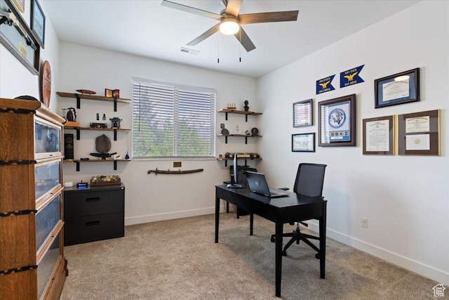 4026 E 4325 N, Eden, UT 84310 - office space featuring ceiling fan, light carpet, and baseboards