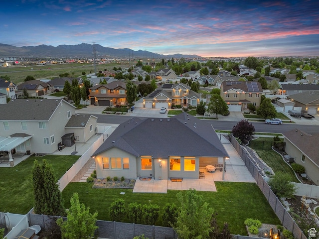 aerial perspective of suburban area featuring mountains