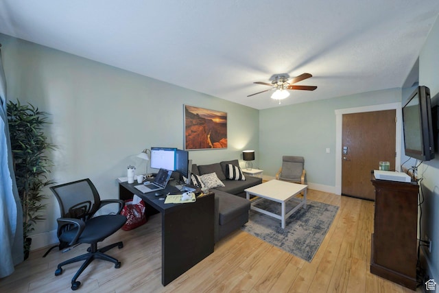 125 E 1st Ave Unit 206, Salt Lake City, UT 84103 - office space with light wood-type flooring, ceiling fan, and baseboards