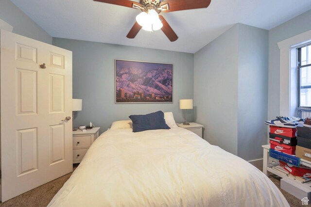125 E 1st Ave Unit 206, Salt Lake City, UT 84103 - carpeted bedroom featuring ceiling fan
