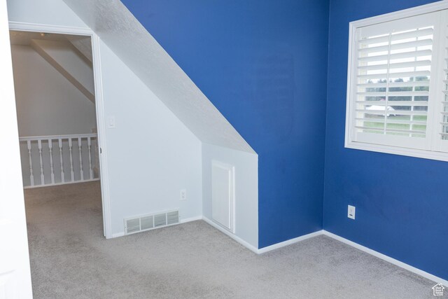 135 N 3rd E, Preston, ID 83263 - additional living space with carpet floors, vaulted ceiling, and baseboards