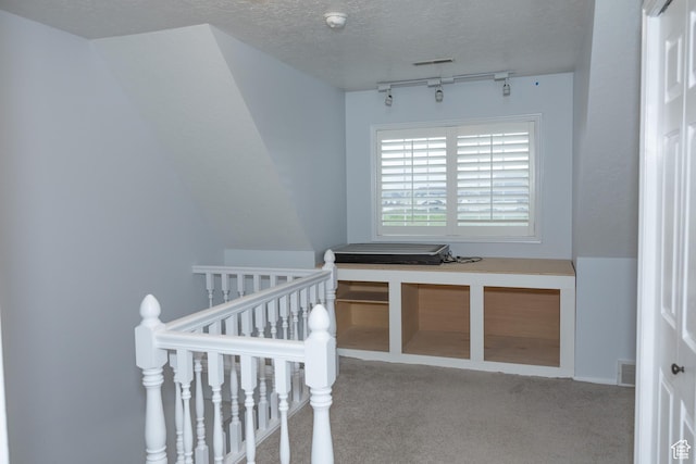 135 N 3rd E, Preston, ID 83263 - carpeted bedroom featuring a textured ceiling and track lighting